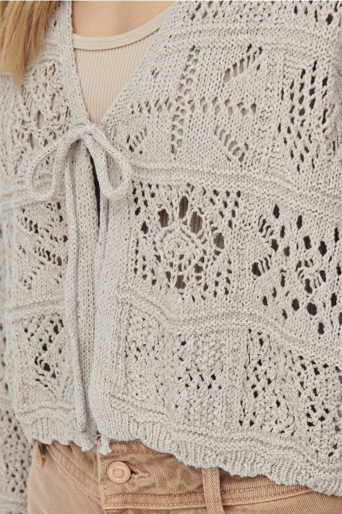 ONLBEACH LIFE 7/8 O-N CARDIGAN KNT 15257604 PUMICE STONE